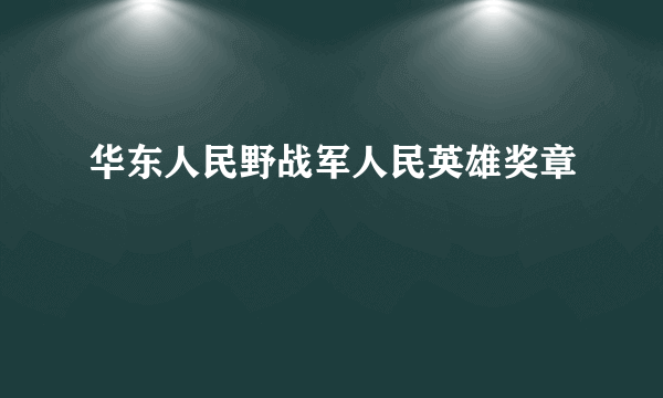 华东人民野战军人民英雄奖章