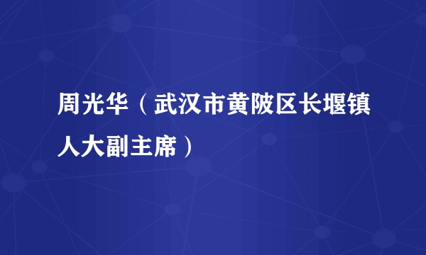 周光华（武汉市黄陂区长堰镇人大副主席）