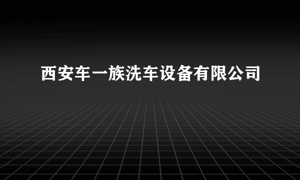 西安车一族洗车设备有限公司