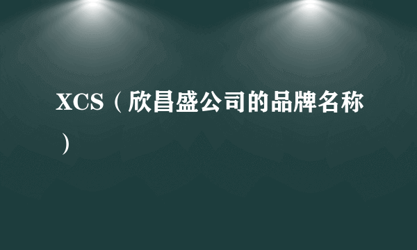 XCS（欣昌盛公司的品牌名称）