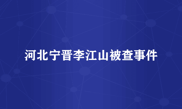 河北宁晋李江山被查事件