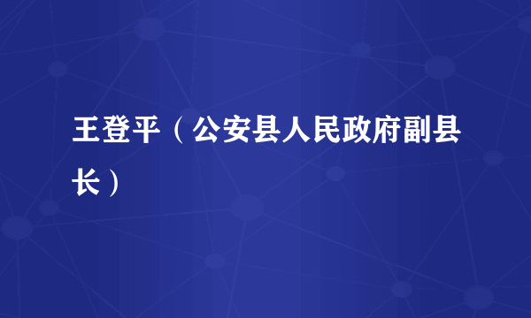 王登平（公安县人民政府副县长）