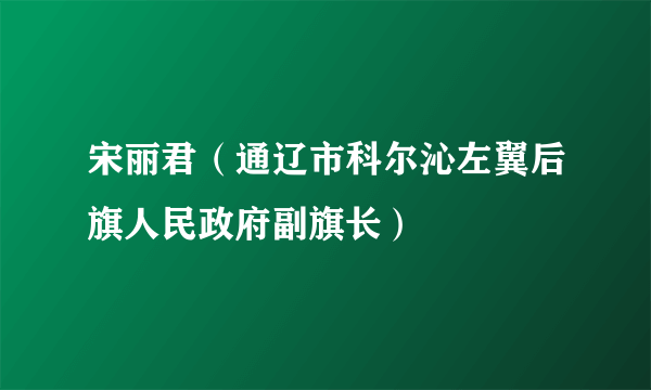 宋丽君（通辽市科尔沁左翼后旗人民政府副旗长）