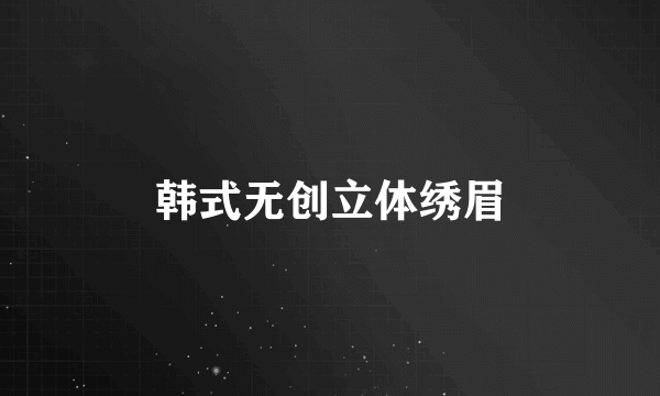 韩式无创立体绣眉