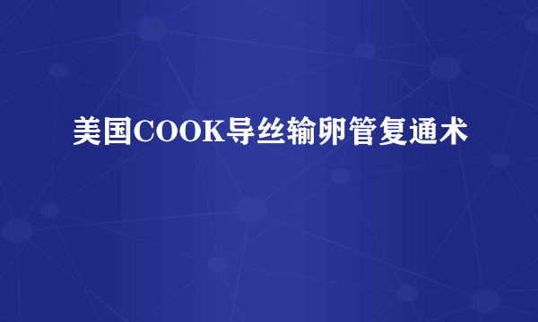 美国COOK导丝输卵管复通术