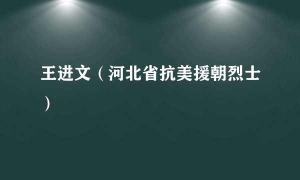 王进文（河北省抗美援朝烈士）