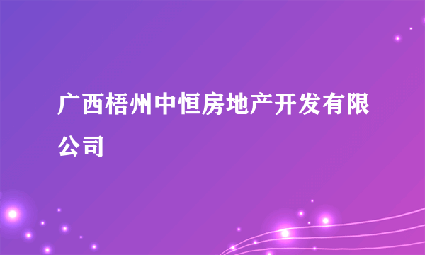 广西梧州中恒房地产开发有限公司