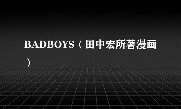 BADBOYS（田中宏所著漫画）