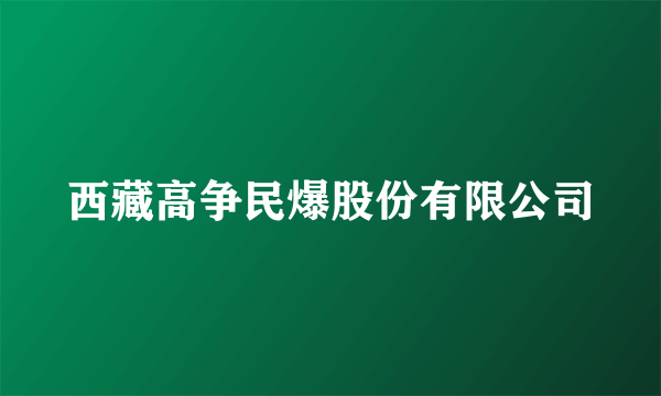 西藏高争民爆股份有限公司