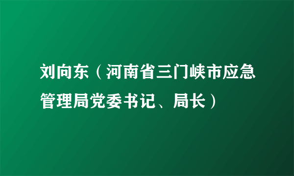 刘向东（河南省三门峡市应急管理局党委书记、局长）