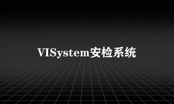 VISystem安检系统