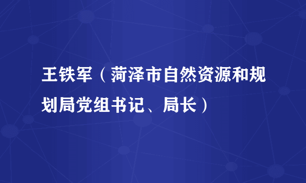 王铁军（菏泽市自然资源和规划局党组书记、局长）