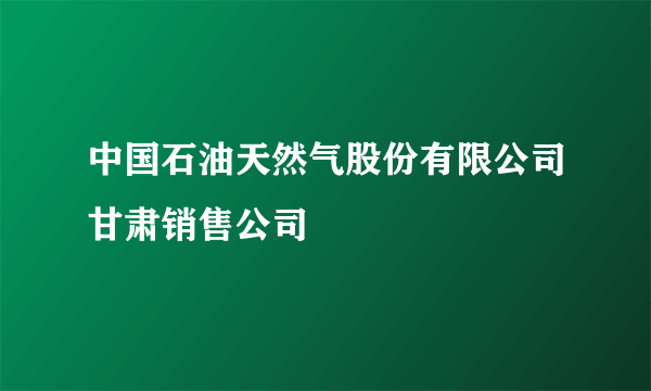 中国石油天然气股份有限公司甘肃销售公司