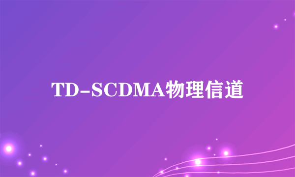 TD-SCDMA物理信道