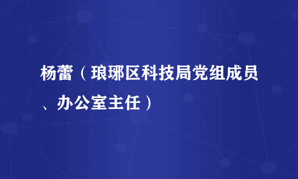 杨蕾（琅琊区科技局党组成员、办公室主任）