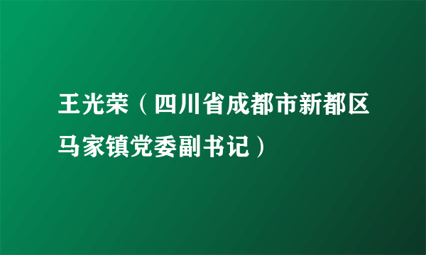 王光荣（四川省成都市新都区马家镇党委副书记）