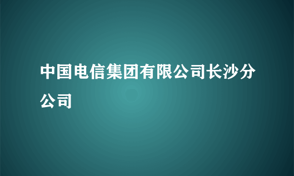 中国电信集团有限公司长沙分公司