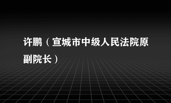 许鹏（宣城市中级人民法院原副院长）