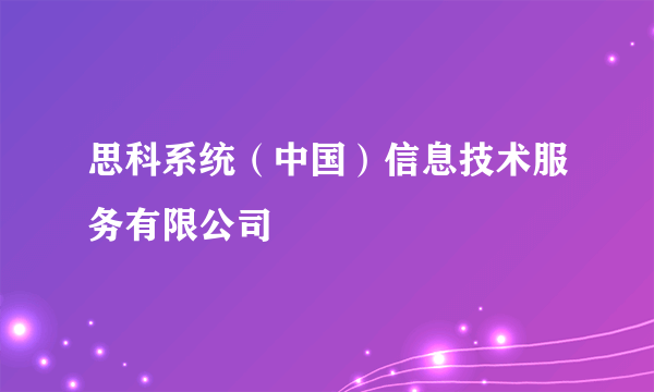 思科系统（中国）信息技术服务有限公司