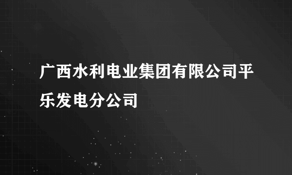 广西水利电业集团有限公司平乐发电分公司