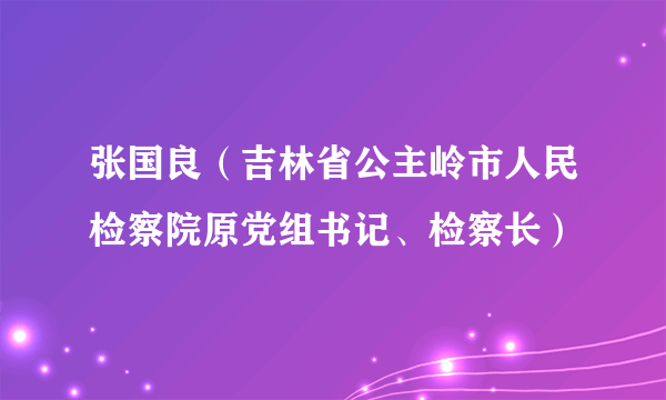 张国良（吉林省公主岭市人民检察院原党组书记、检察长）