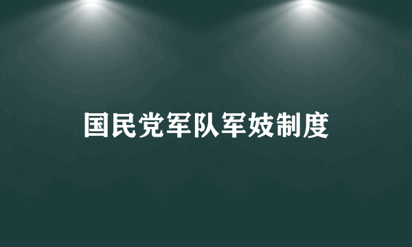 国民党军队军妓制度