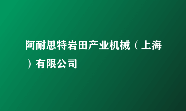 阿耐思特岩田产业机械（上海）有限公司