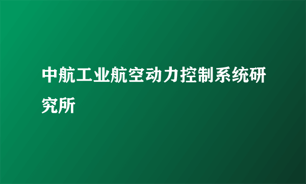 中航工业航空动力控制系统研究所