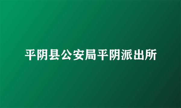 平阴县公安局平阴派出所