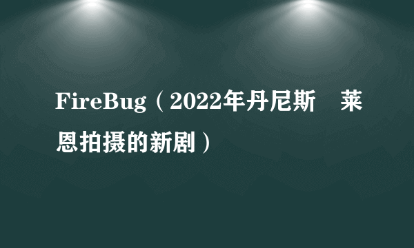 FireBug（2022年丹尼斯・莱恩拍摄的新剧）