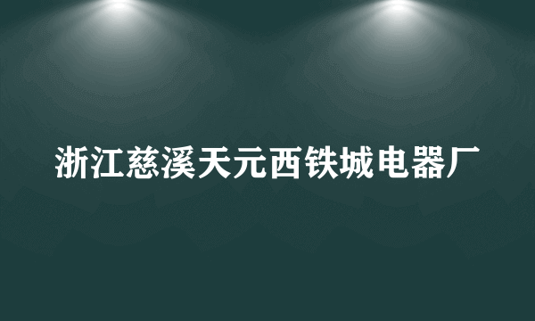 浙江慈溪天元西铁城电器厂