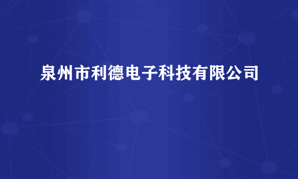 泉州市利德电子科技有限公司