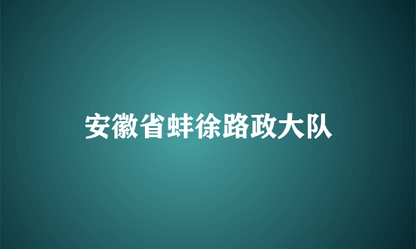 安徽省蚌徐路政大队