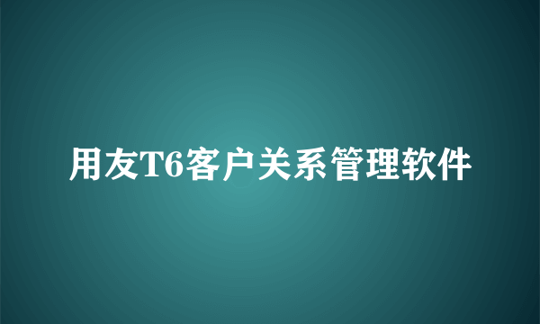 用友T6客户关系管理软件