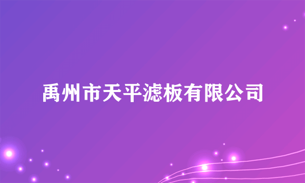 禹州市天平滤板有限公司