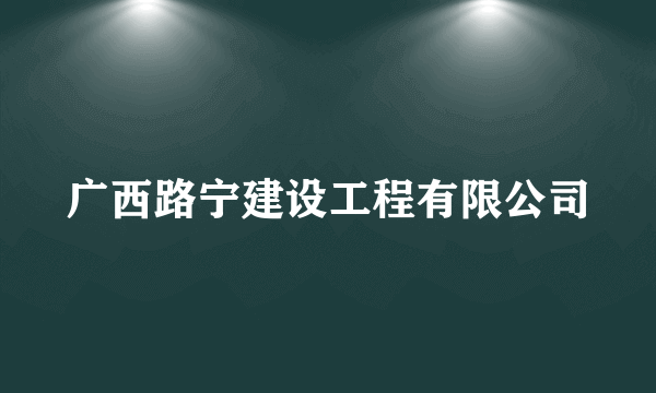 广西路宁建设工程有限公司