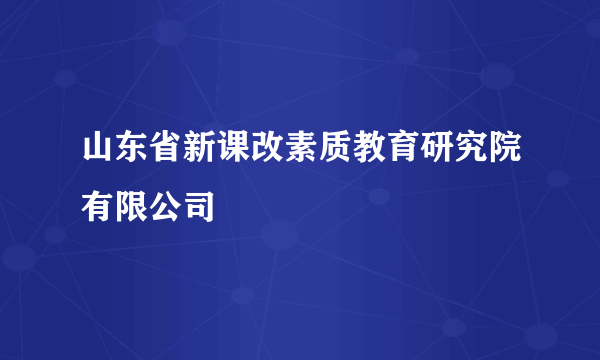 山东省新课改素质教育研究院有限公司