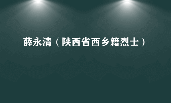 薛永清（陕西省西乡籍烈士）