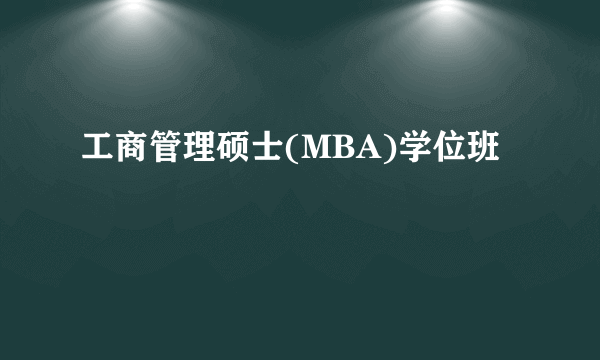 工商管理硕士(MBA)学位班