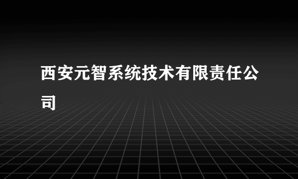 西安元智系统技术有限责任公司