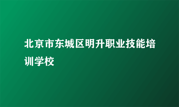 北京市东城区明升职业技能培训学校