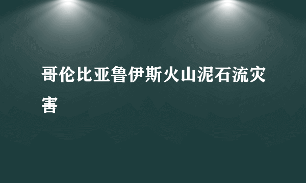 哥伦比亚鲁伊斯火山泥石流灾害