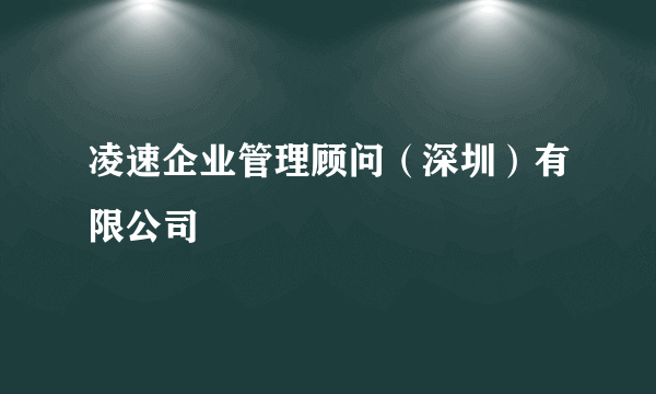 凌速企业管理顾问（深圳）有限公司