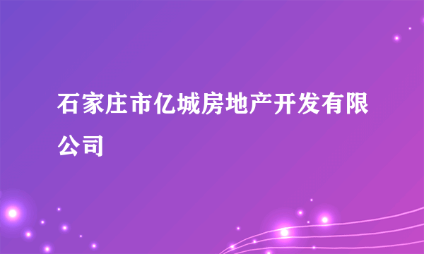 石家庄市亿城房地产开发有限公司