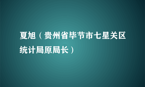 夏旭（贵州省毕节市七星关区统计局原局长）