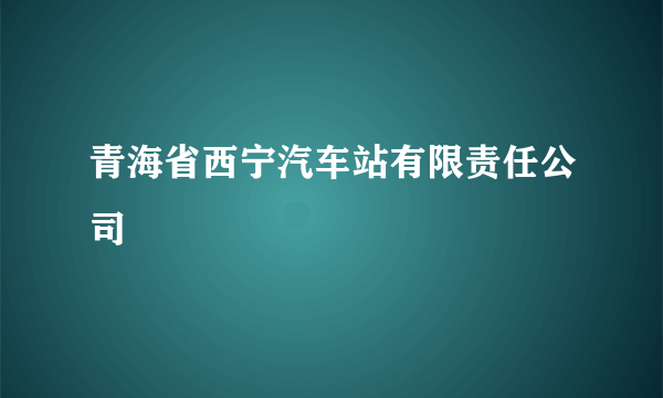 青海省西宁汽车站有限责任公司