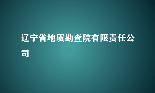 辽宁省地质勘查院有限责任公司