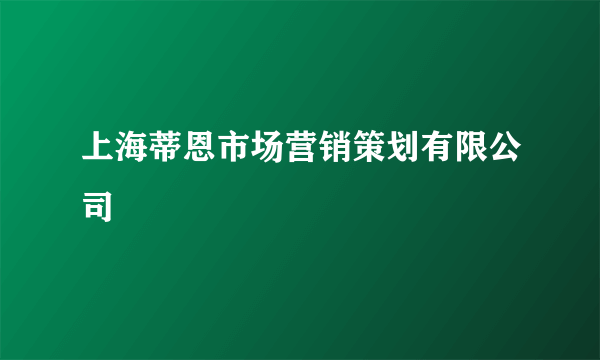 上海蒂恩市场营销策划有限公司