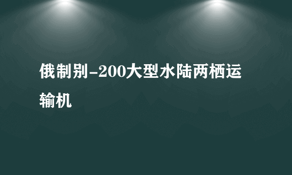 俄制别-200大型水陆两栖运输机