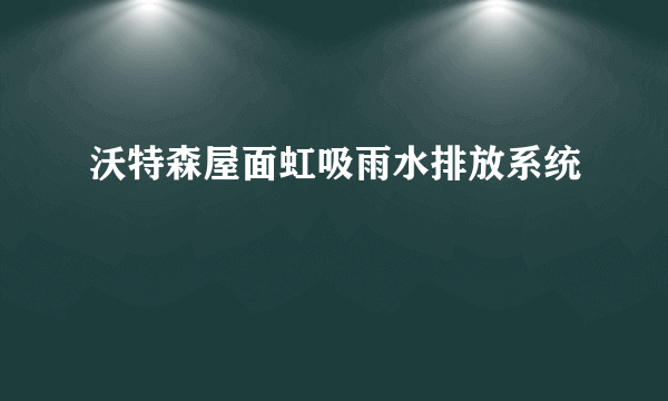 沃特森屋面虹吸雨水排放系统